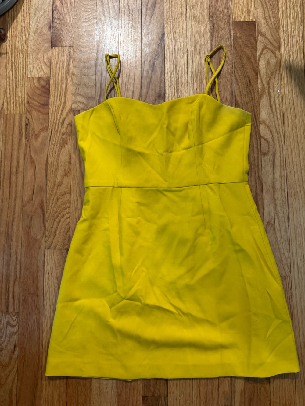 French Connection Bright Yellow Strapless Mini Dress